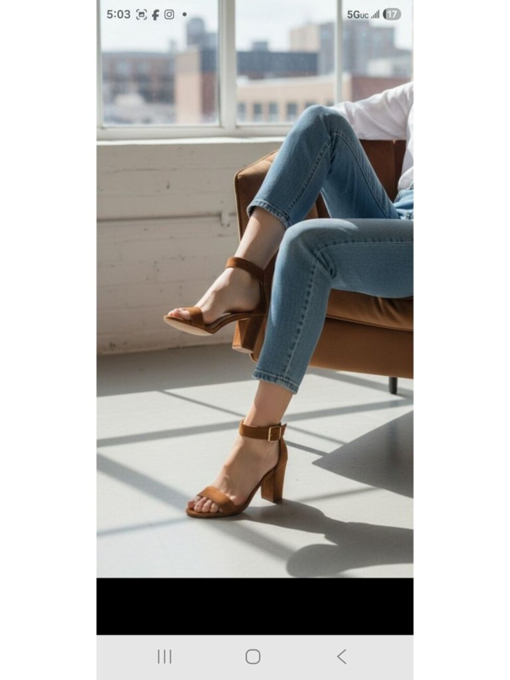 Tan Faux Suede Block Heel Sandals With Adjustable Ankle Strap Open Toe Design Wo - Picture 10 of 14